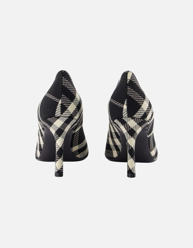 Plaid Textile High Heel Pumps