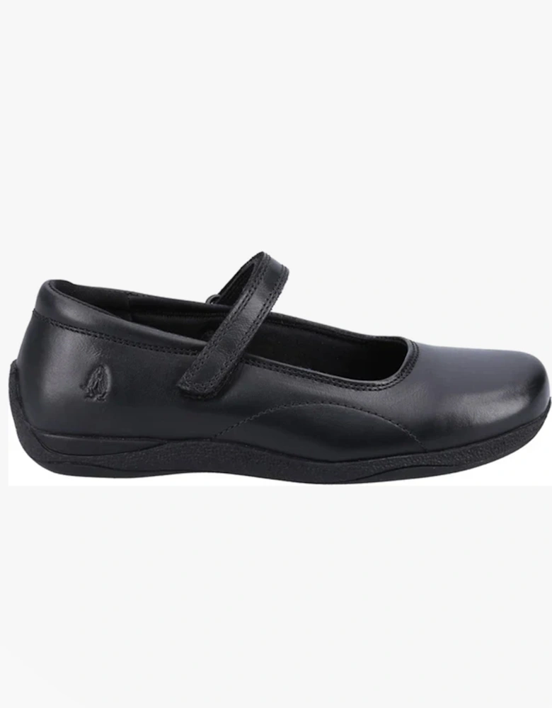 ARIA Girls Leather School Shoes Black
