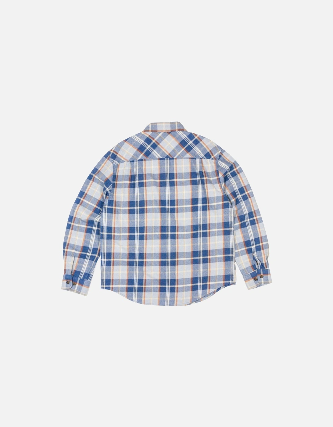 Vintage Wash Flannel Shirt - Blue/Soft Blue/Orange