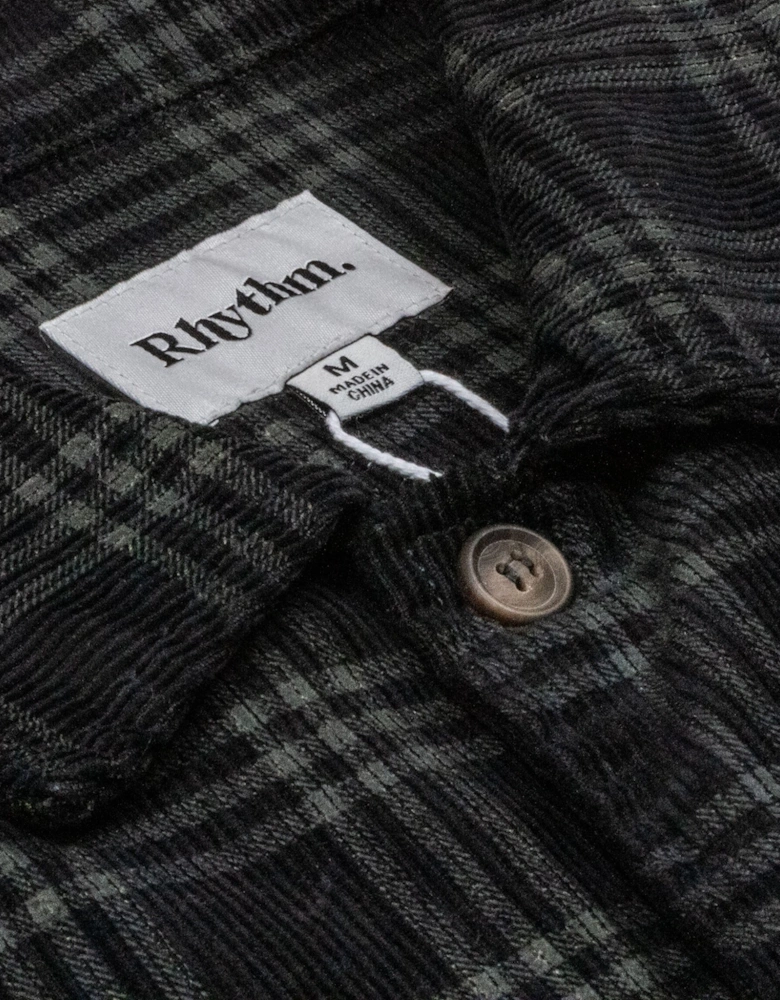 Cord Check Over Shirt - Black