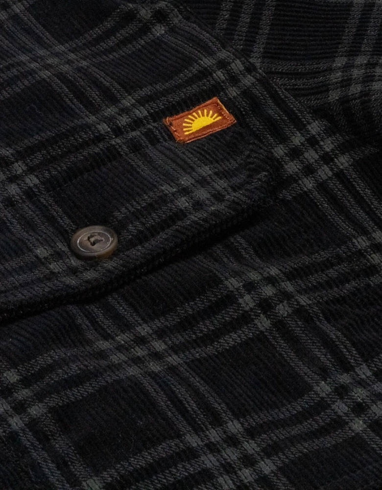Cord Check Over Shirt - Black