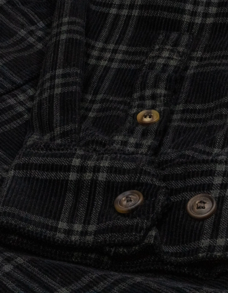 Cord Check Over Shirt - Black