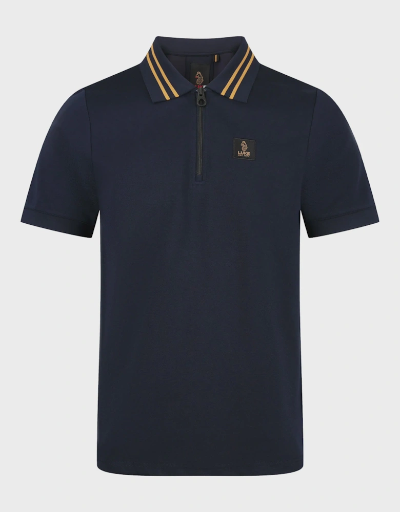 Luke1977 Throop Zip Polo Shirt - Dark Navy