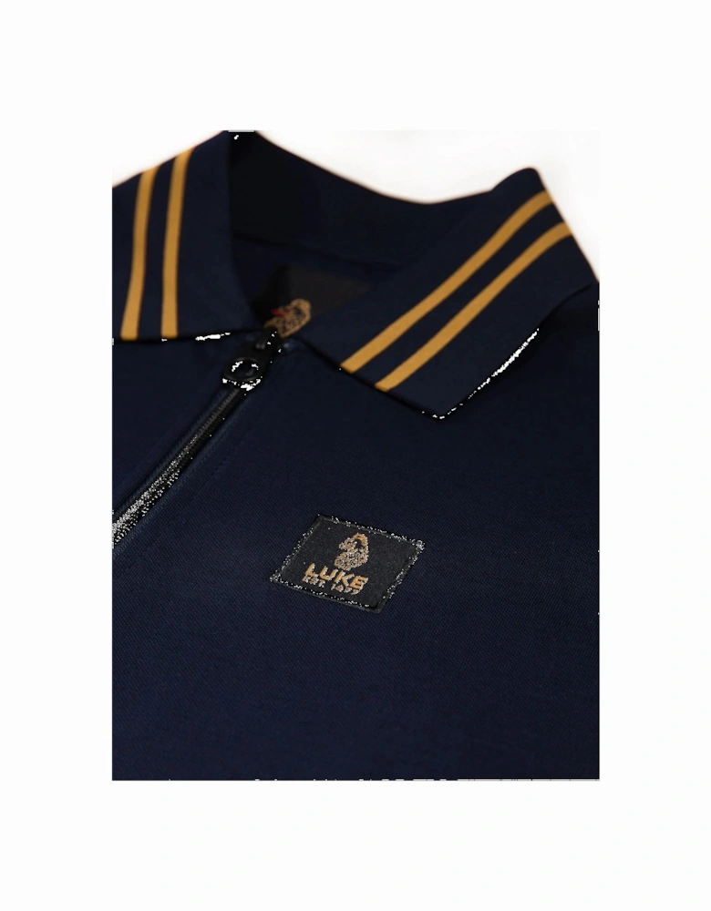 Luke1977 Throop Zip Polo Shirt - Dark Navy