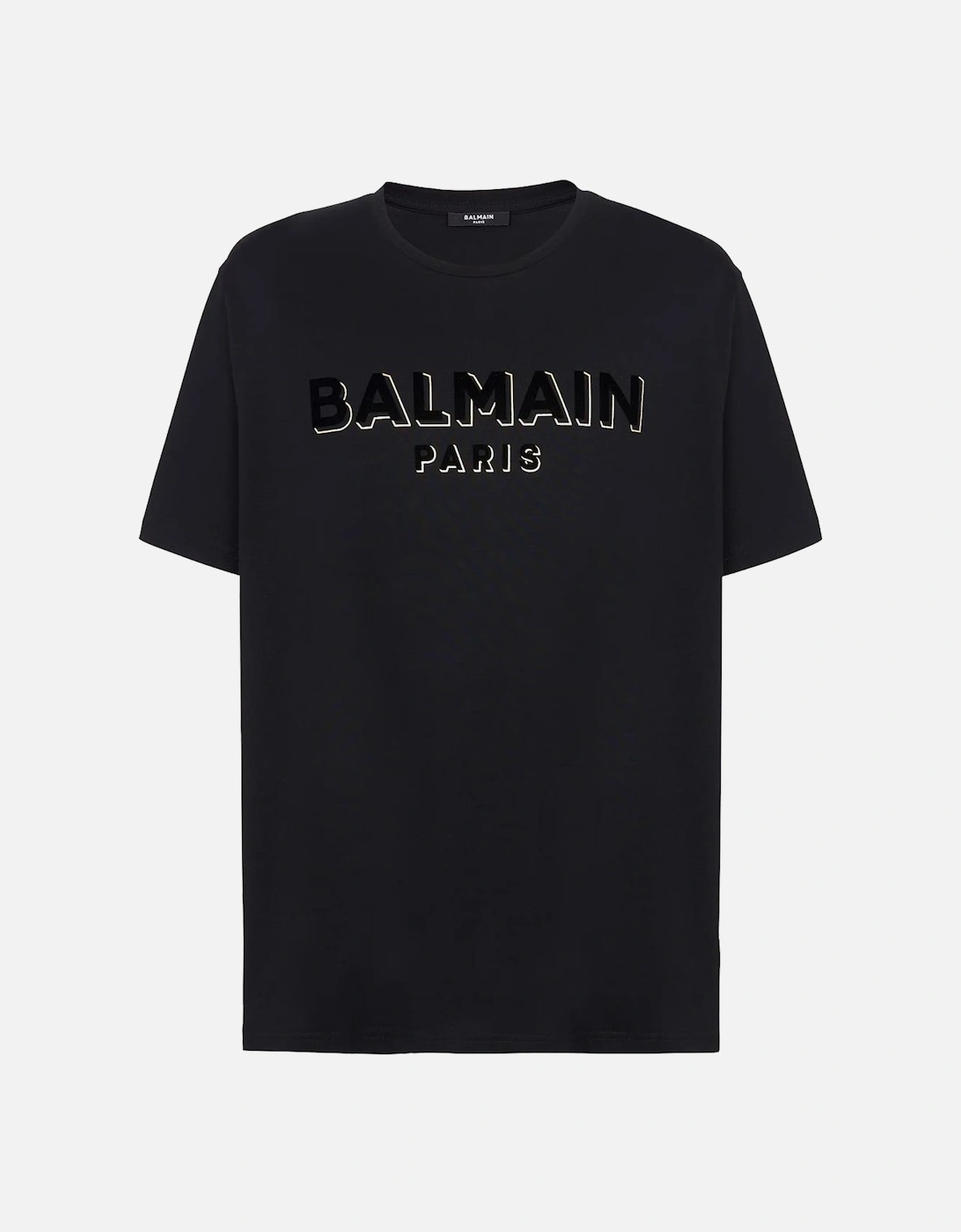 Crewneck Oversized T-shirt with Velvet Logo Black, 3 of 2