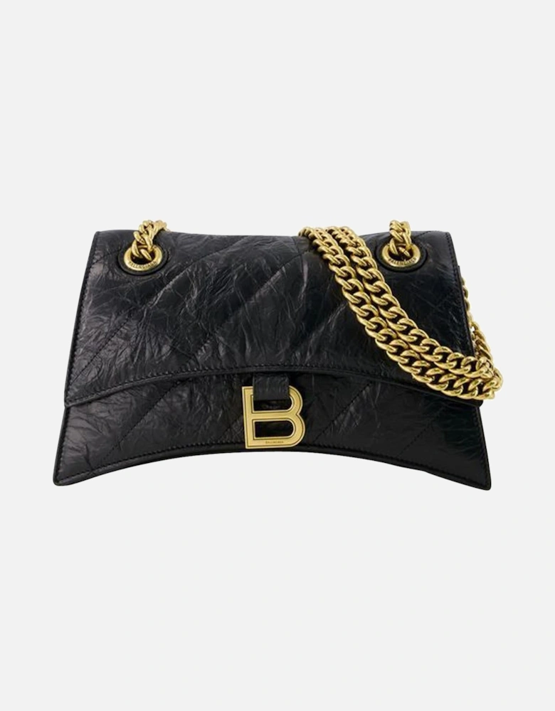 Quilted Leather Crossbody with Shoulder Chain
