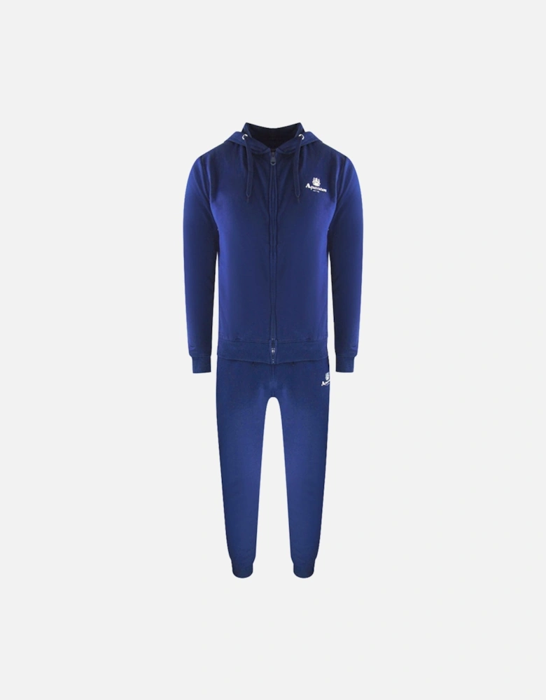 Navy Blue Zip-Up Hoodie And Track Pants Set