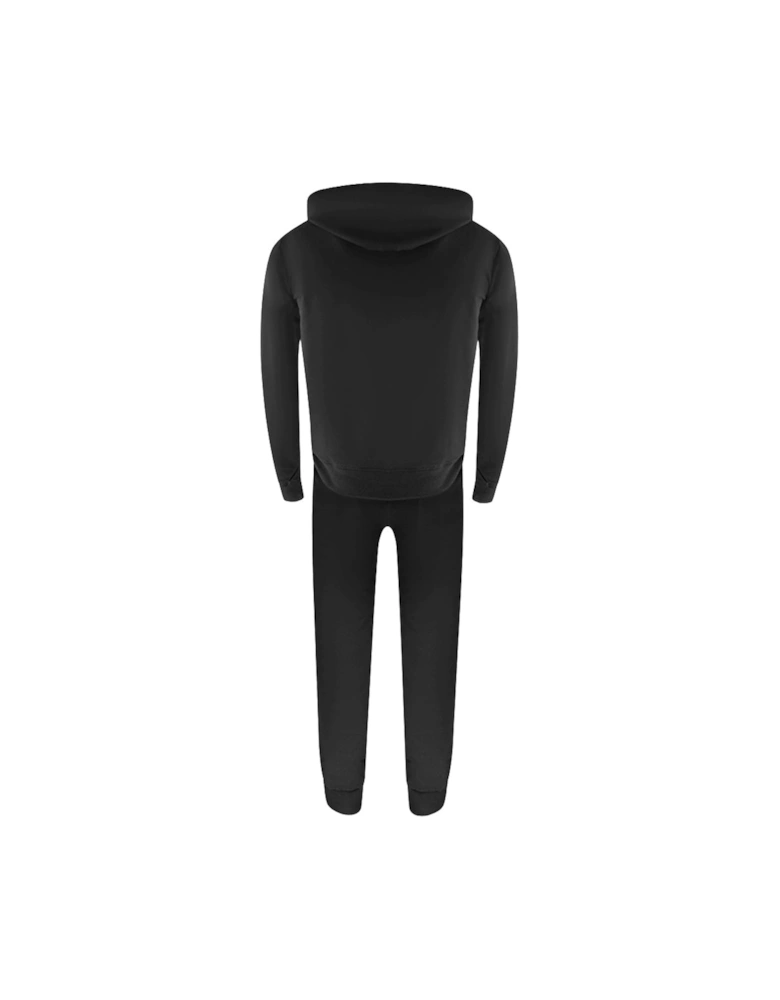 Black Zip-Up Hoodie And Track Pants Set