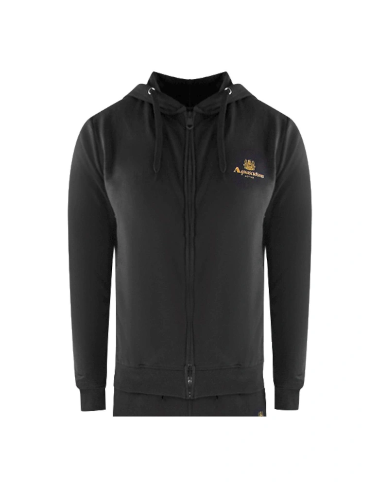 Black Zip-Up Hoodie And Track Pants Set