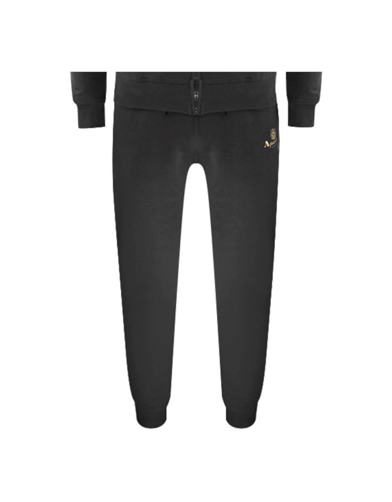 Black Zip-Up Hoodie And Track Pants Set