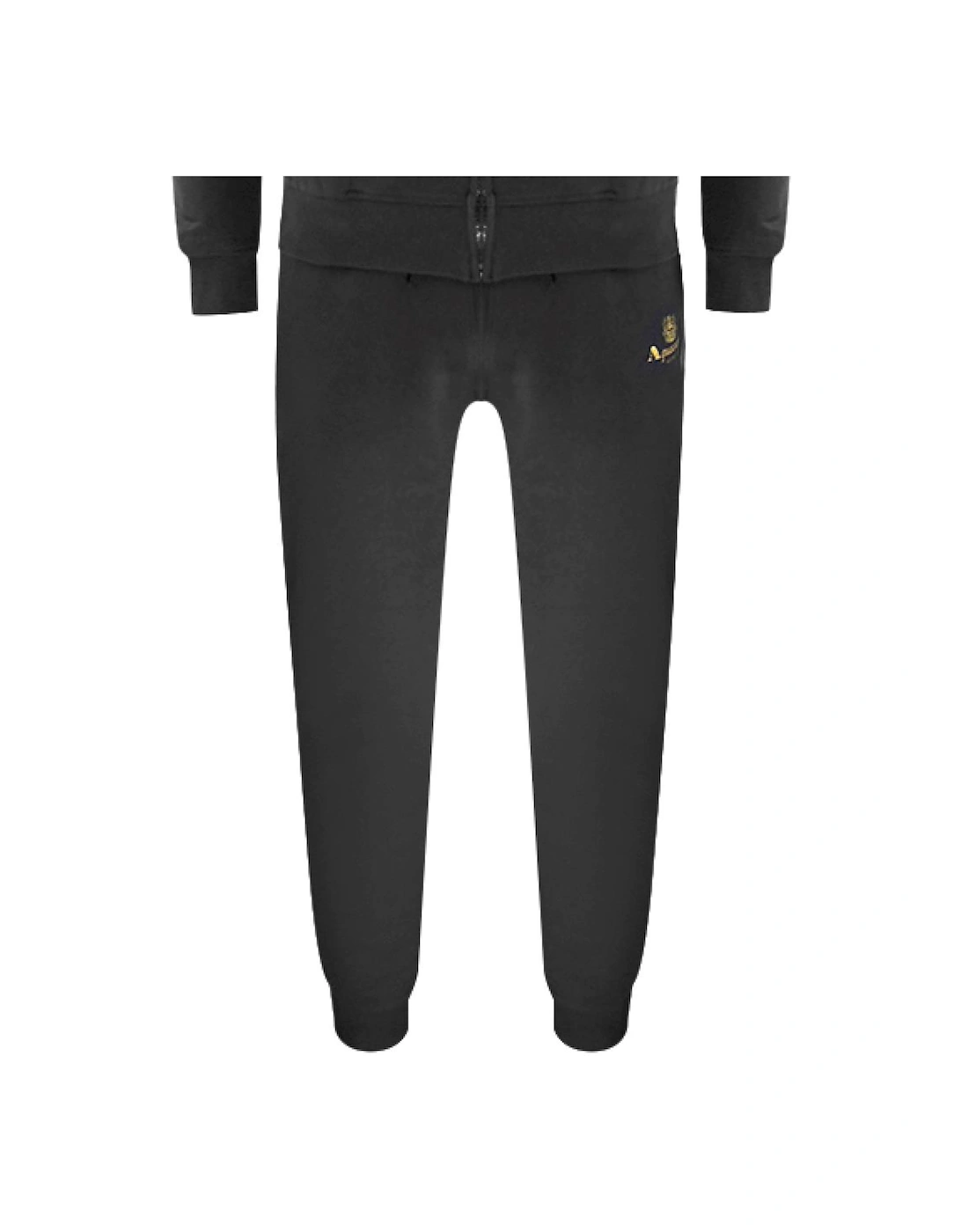 Black Zip-Up Hoodie And Track Pants Set