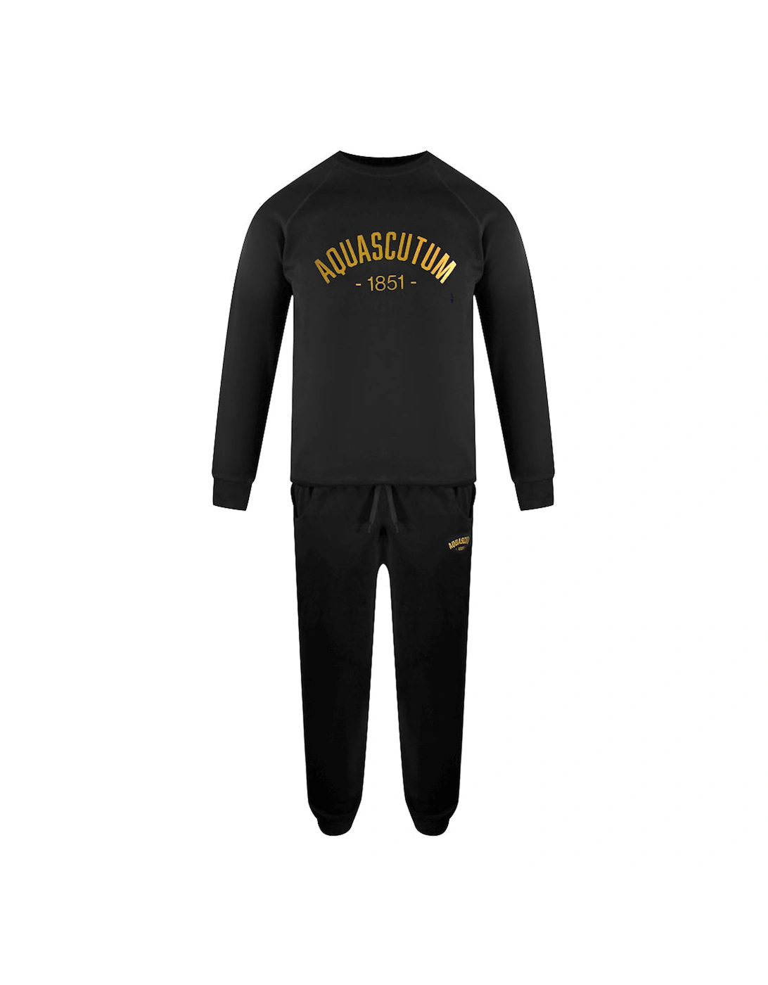 Old School Crewneck Black Track Pants Set, 5 of 4