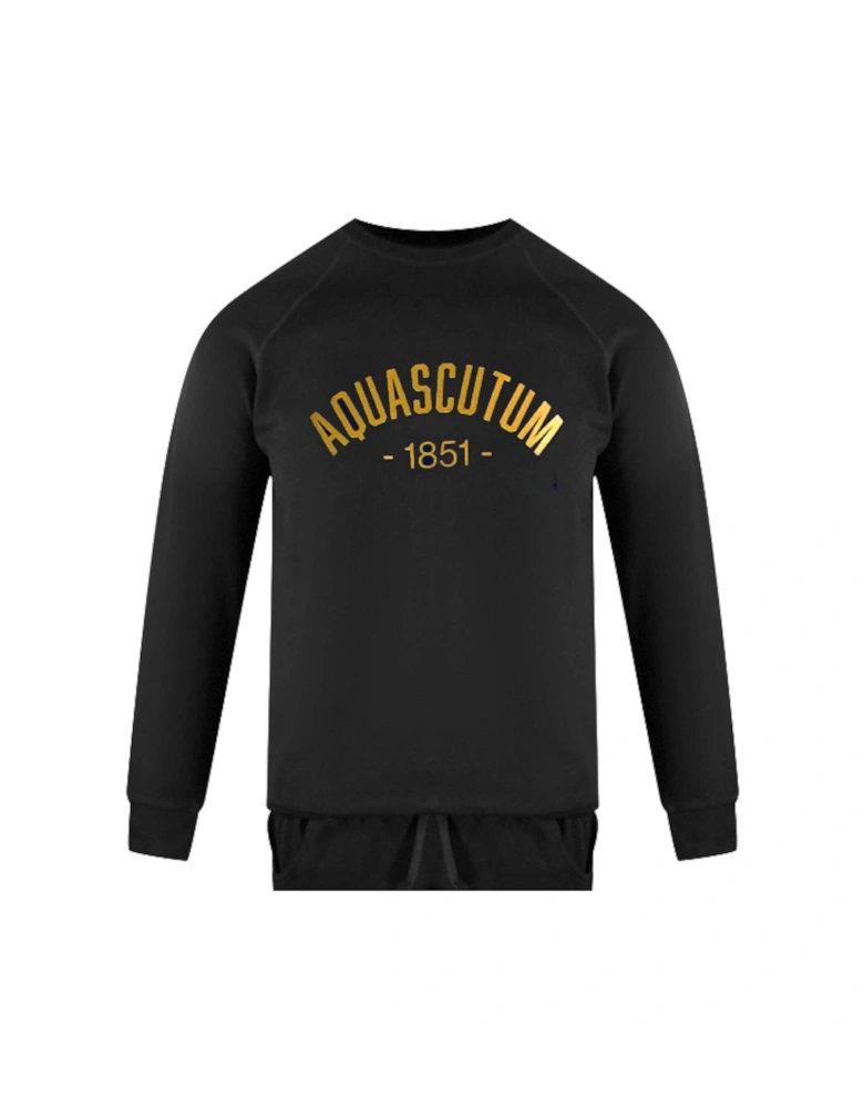 Old School Crewneck Black Track Pants Set