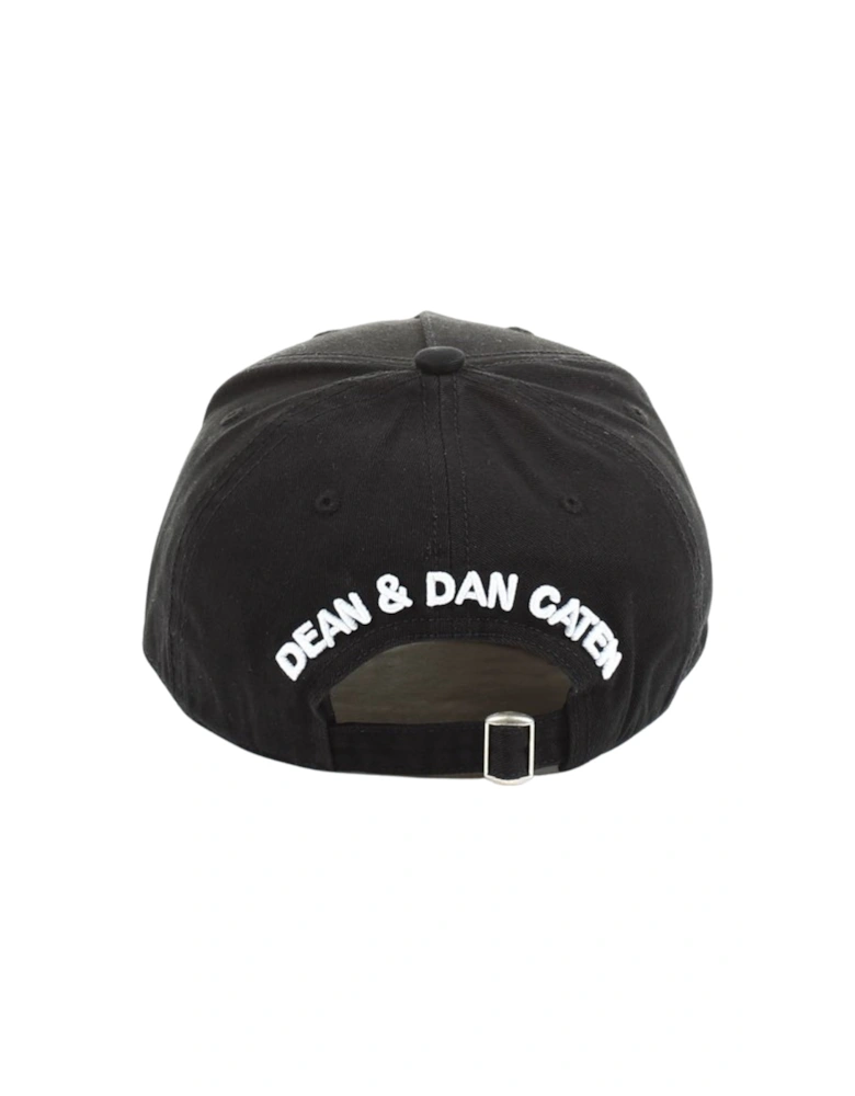 White Logo Black Cap
