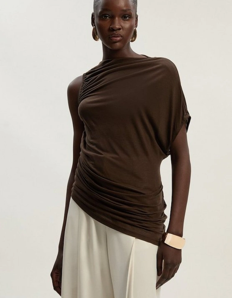 Tencel Ruched Detail Top