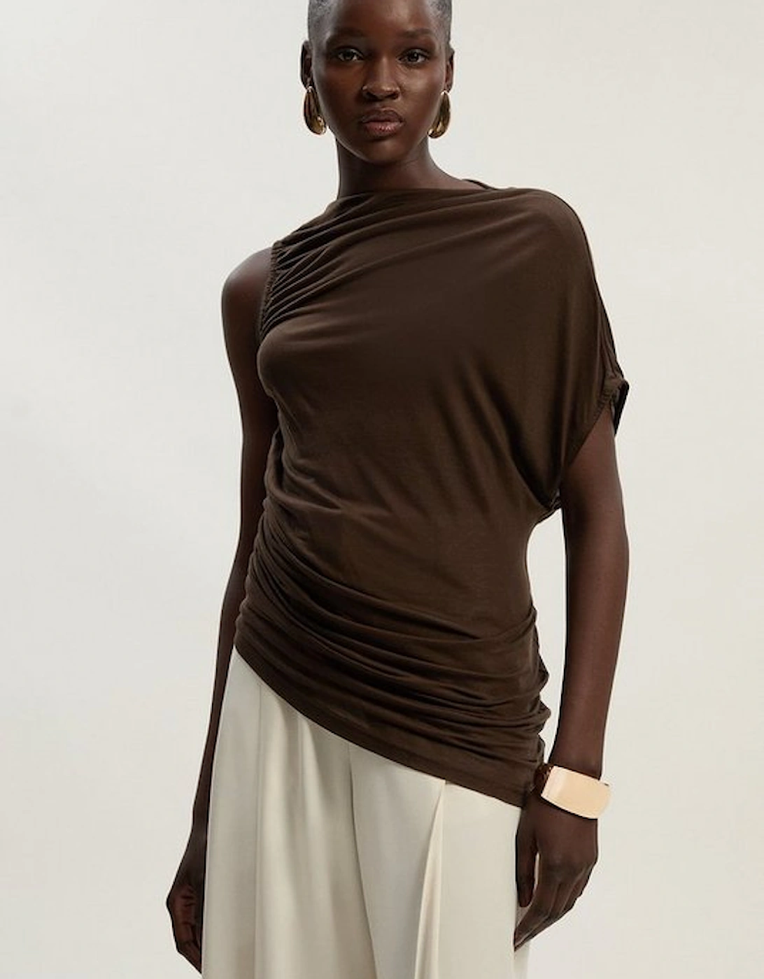 Tencel Ruched Detail Top