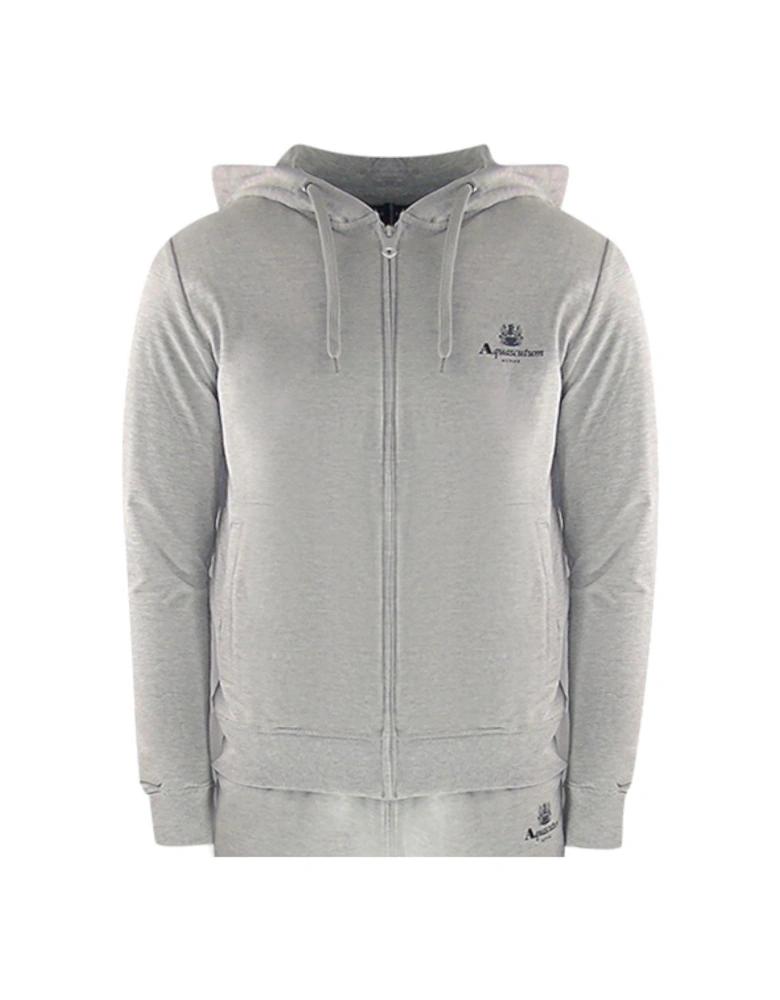 Grey Zip-Up Hoodie And Track Pants Set