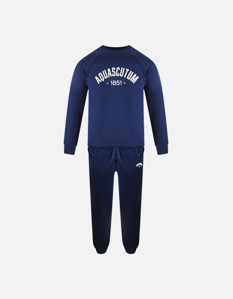Old School Crewneck Navy Blue Track Pants Set