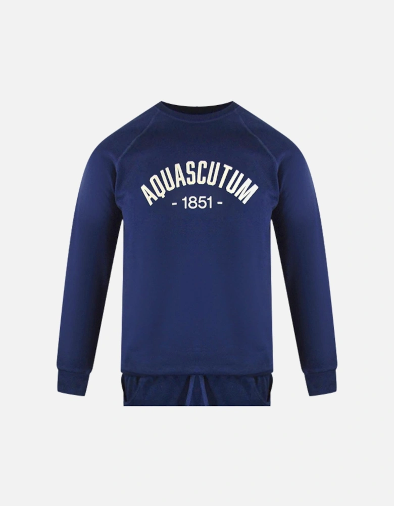 Old School Crewneck Navy Blue Track Pants Set