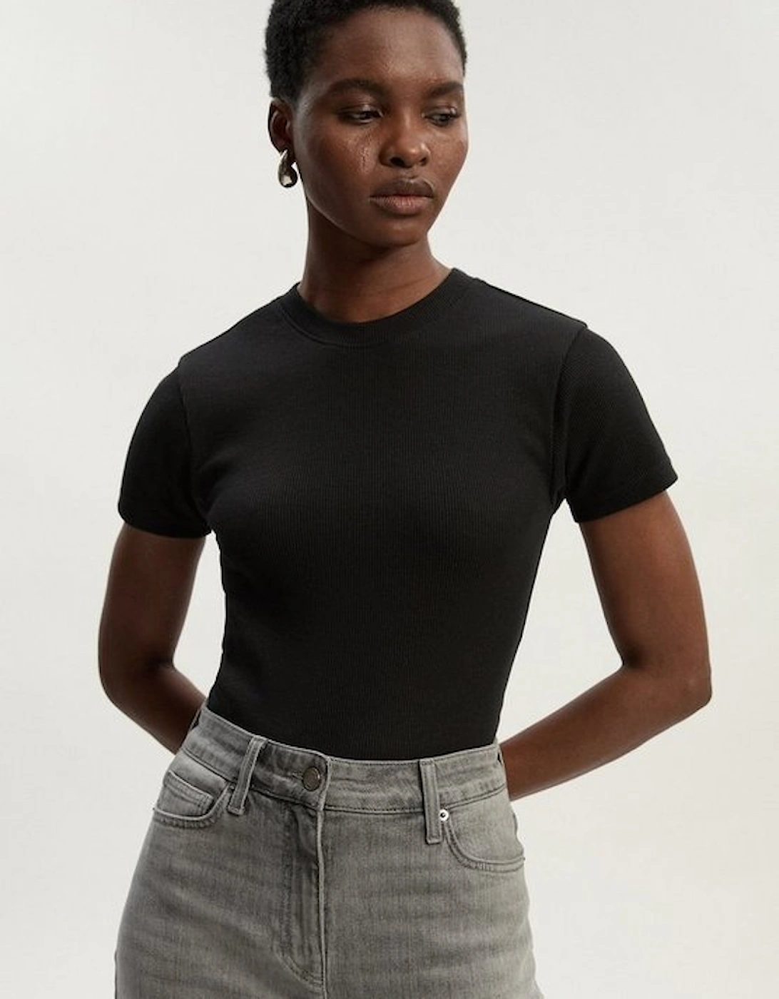 Compact Jersey Ribbed T-Shirt