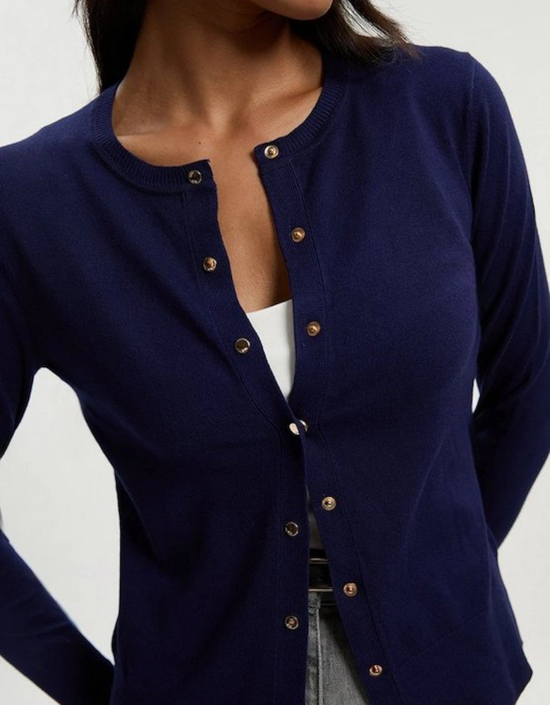 Viscose Blend Popper Knitted Cardigan