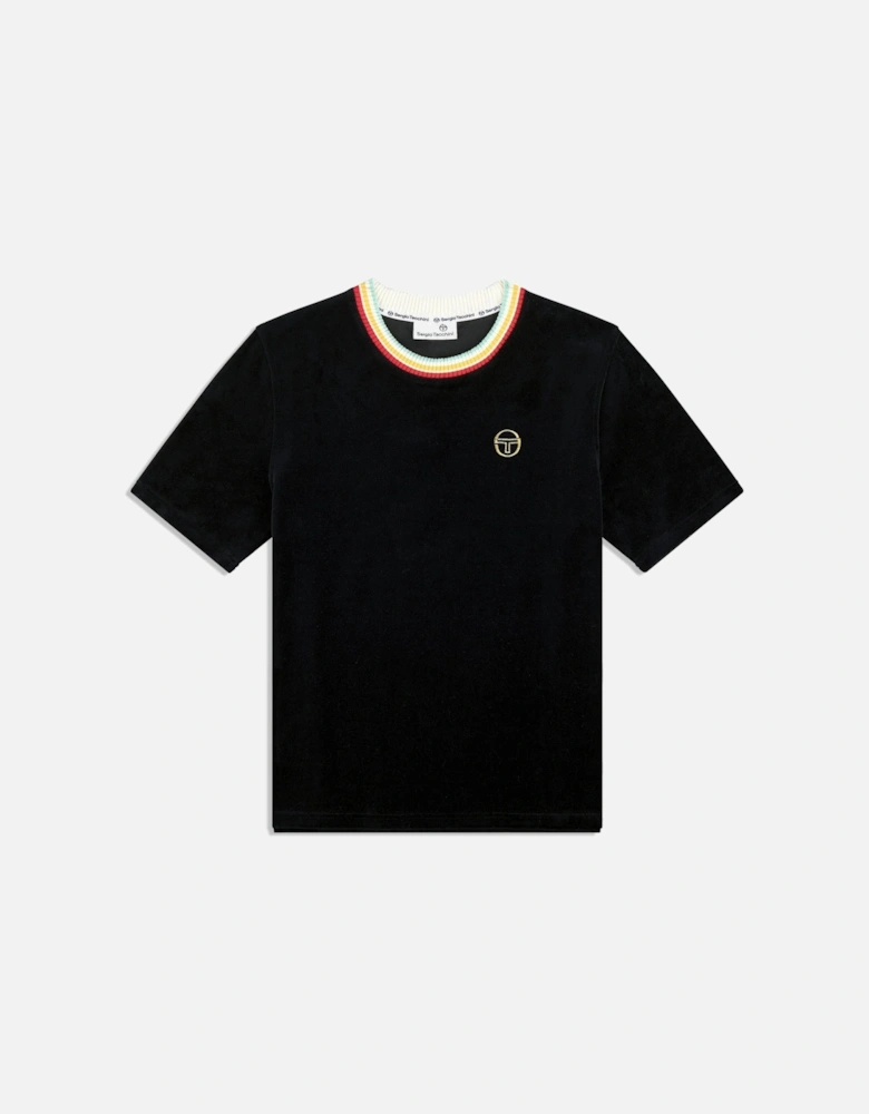 Slice Velour T-Shirt - Black