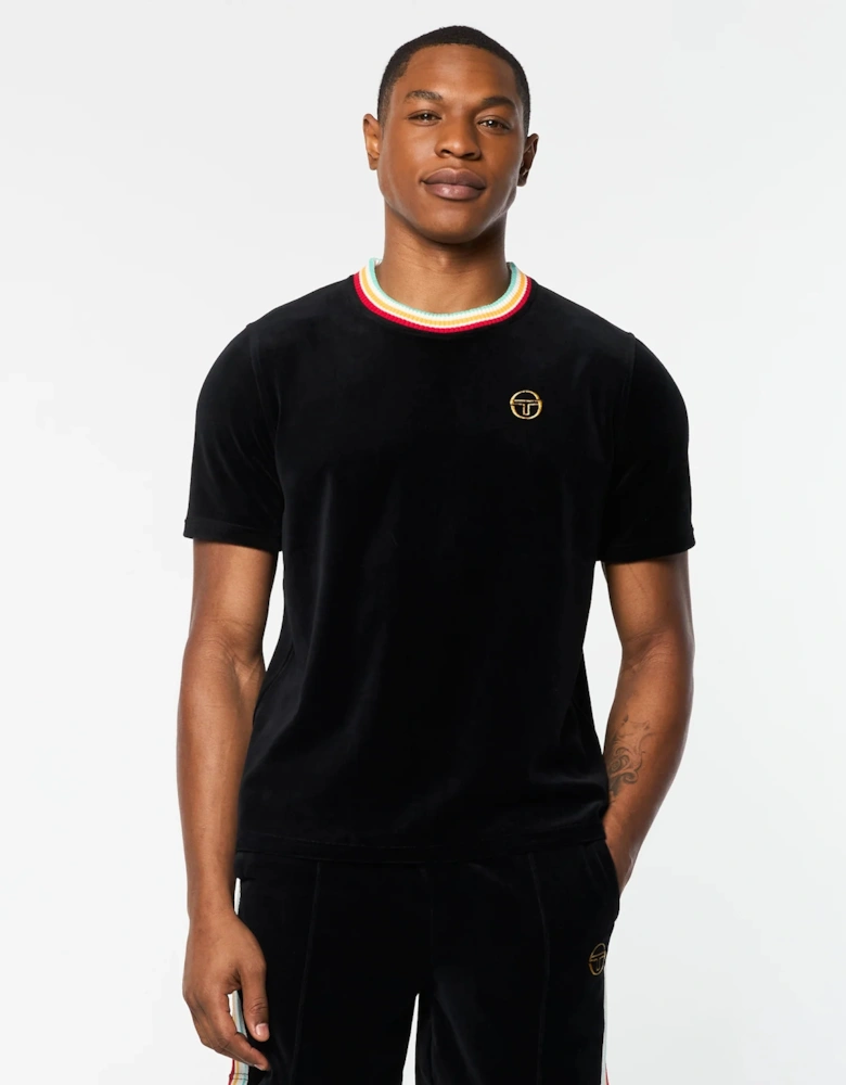 Slice Velour T-Shirt - Black
