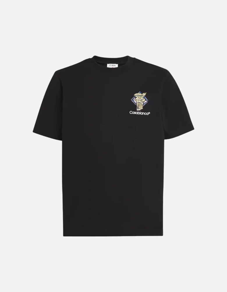 Diamond Column Short Sleeve T-Shirt - Black