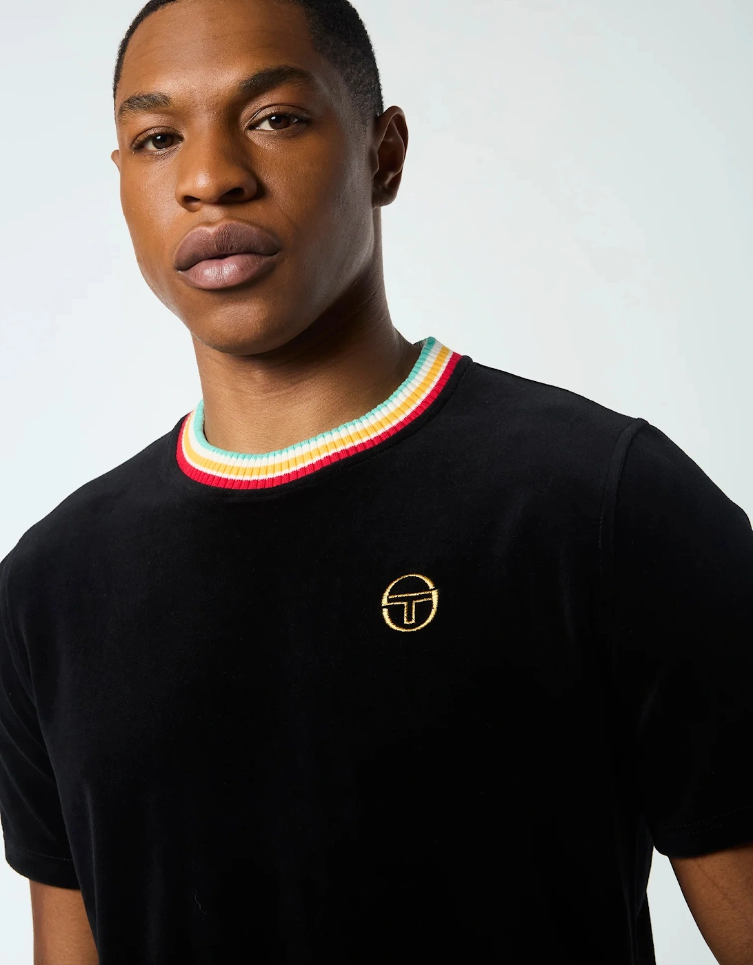 Slice Velour T-Shirt - Black