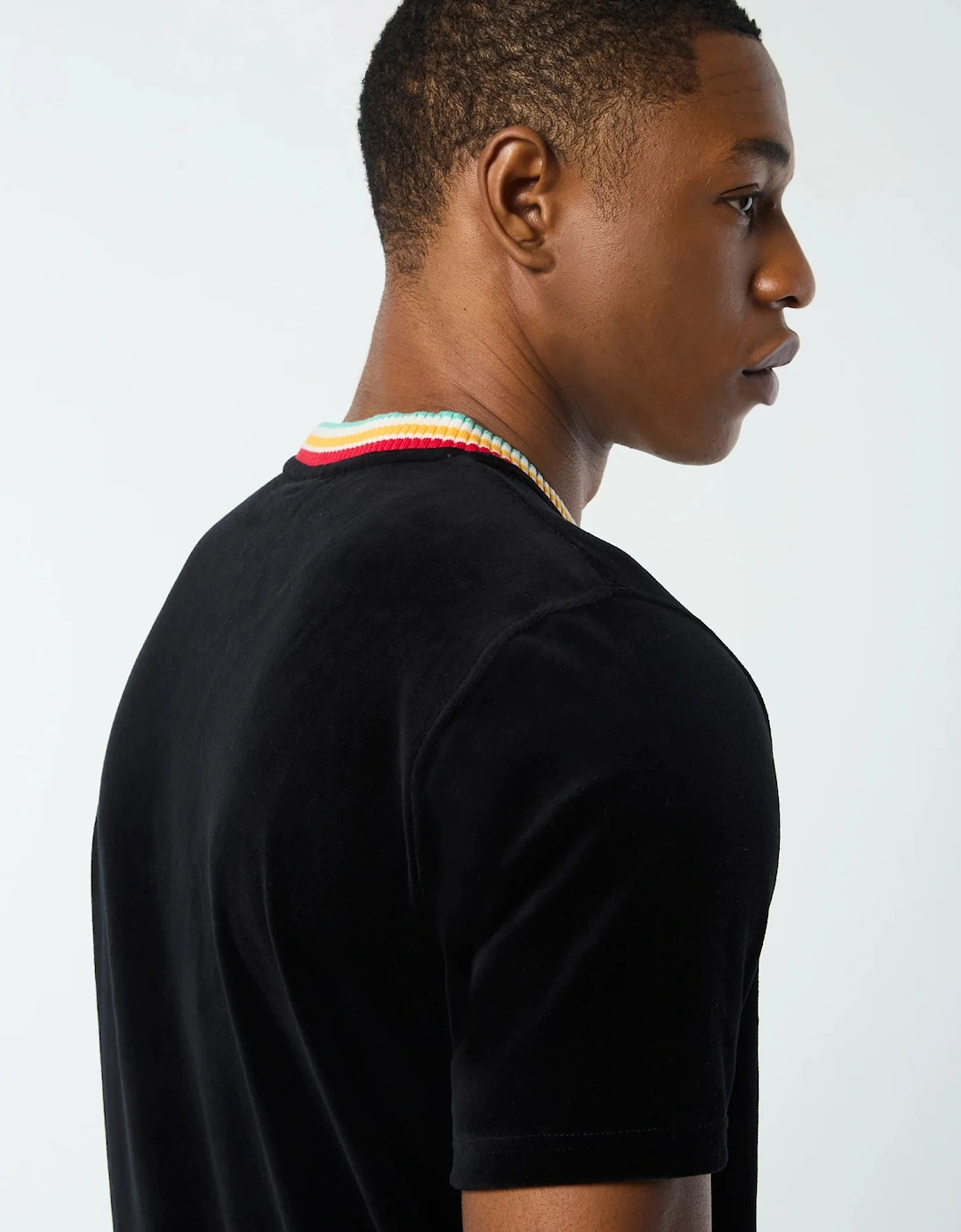 Slice Velour T-Shirt - Black