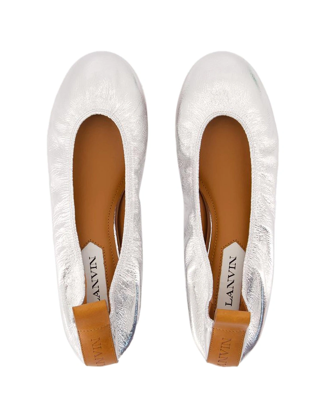 Metallic Leather Ballerina Flats