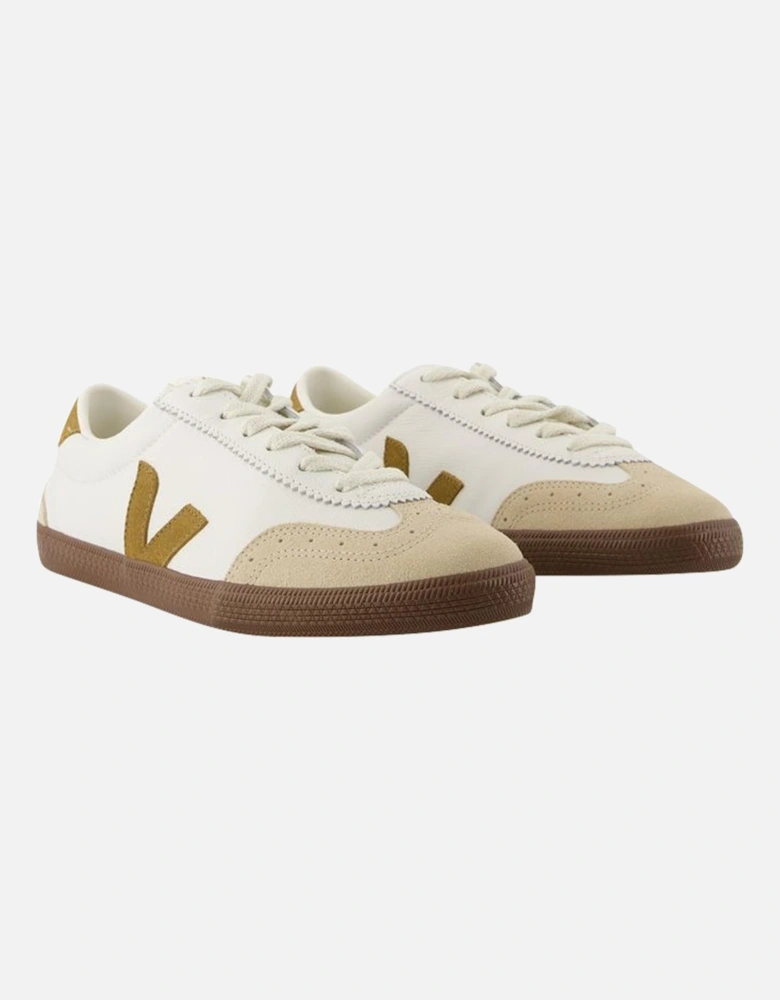 White Leather Volley Sneakers