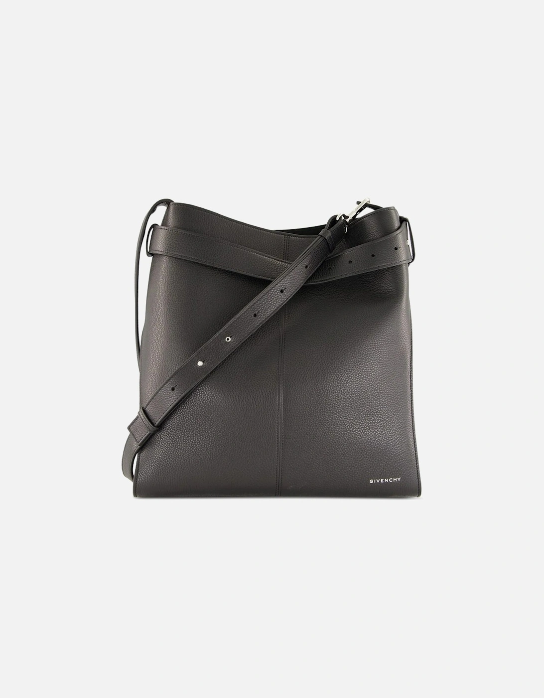 Medium Leather Belted Bag Black, 4 of 3