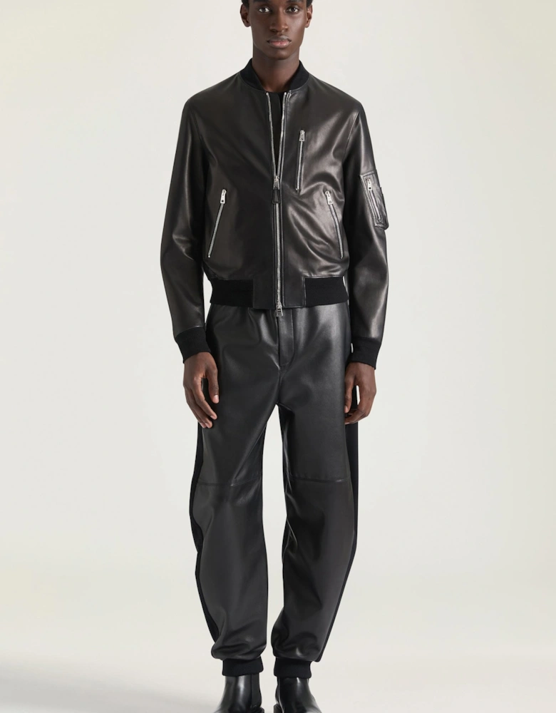 LEATHER SEAM CUTLINES TROUSERS