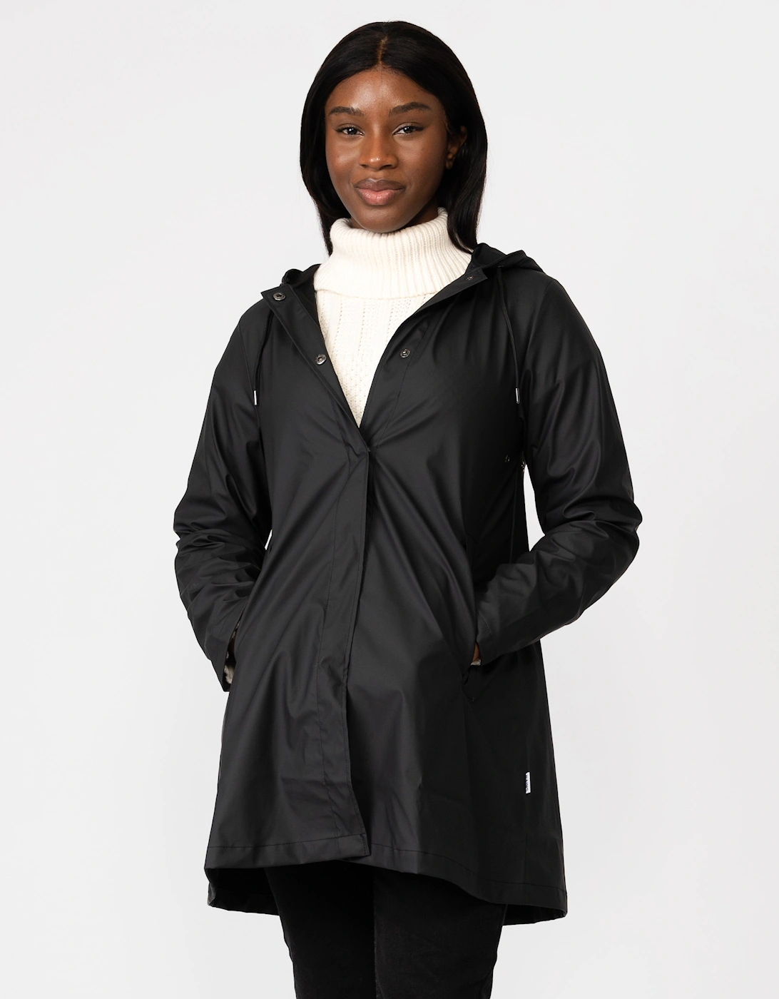 Women's Rains A-line Womens Jacket - 01 Black - Size: 6