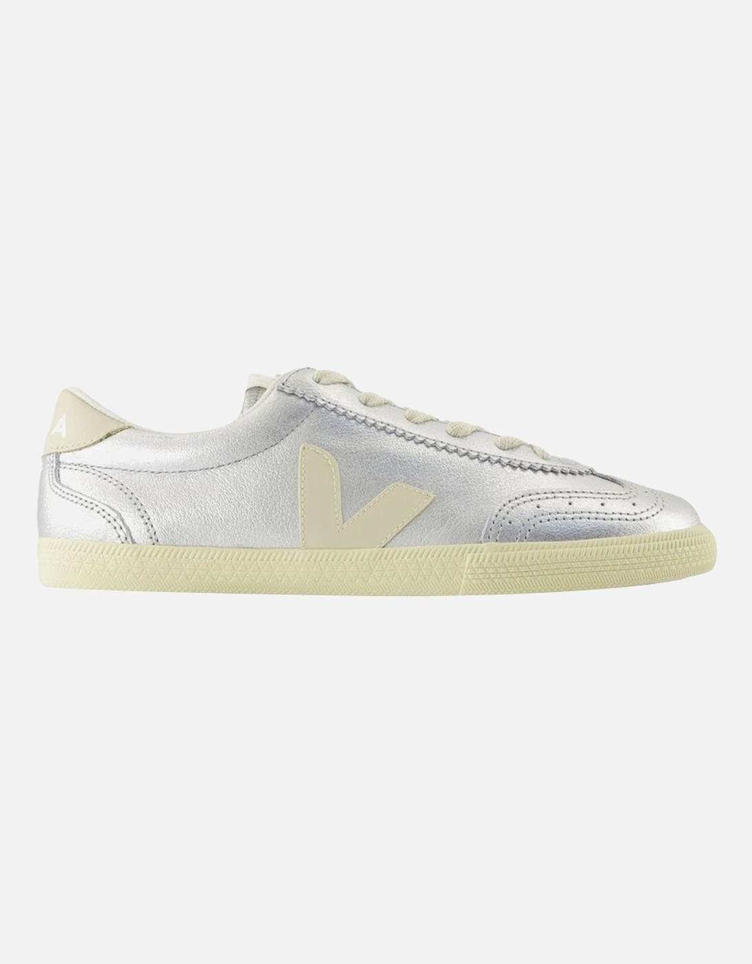 Esplar Metallic Silver Leather Sneaker, 4 of 3