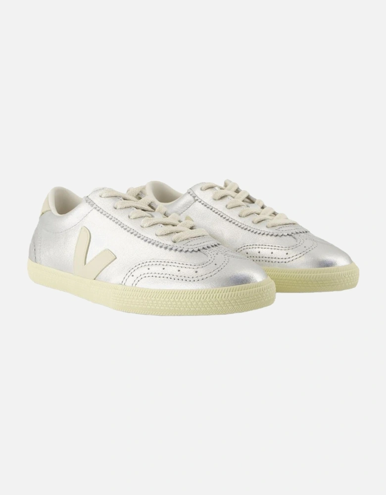 Esplar Metallic Silver Leather Sneaker
