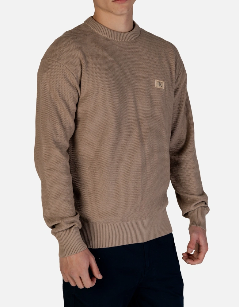 Plain Knitwear with Long Sleeves and Round Neck