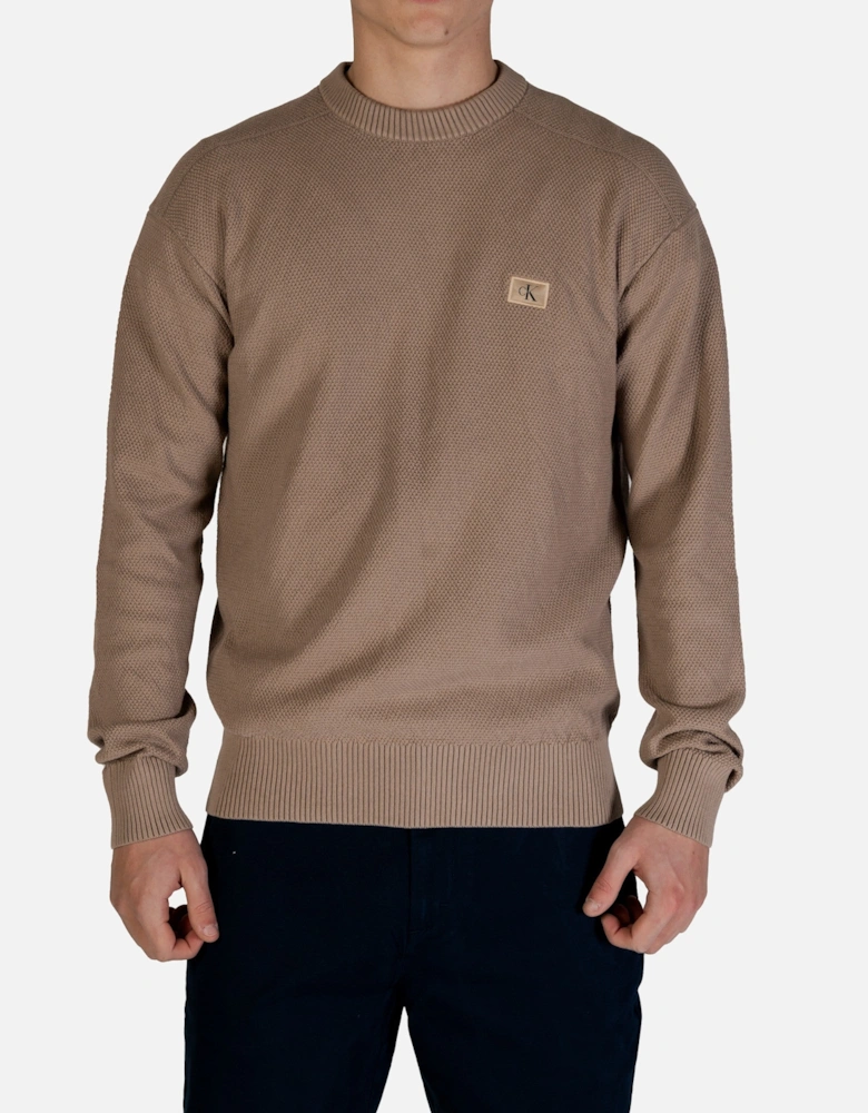 Plain Knitwear with Long Sleeves and Round Neck