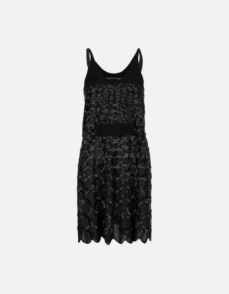 Embroidered Circle Detail Mini Dress