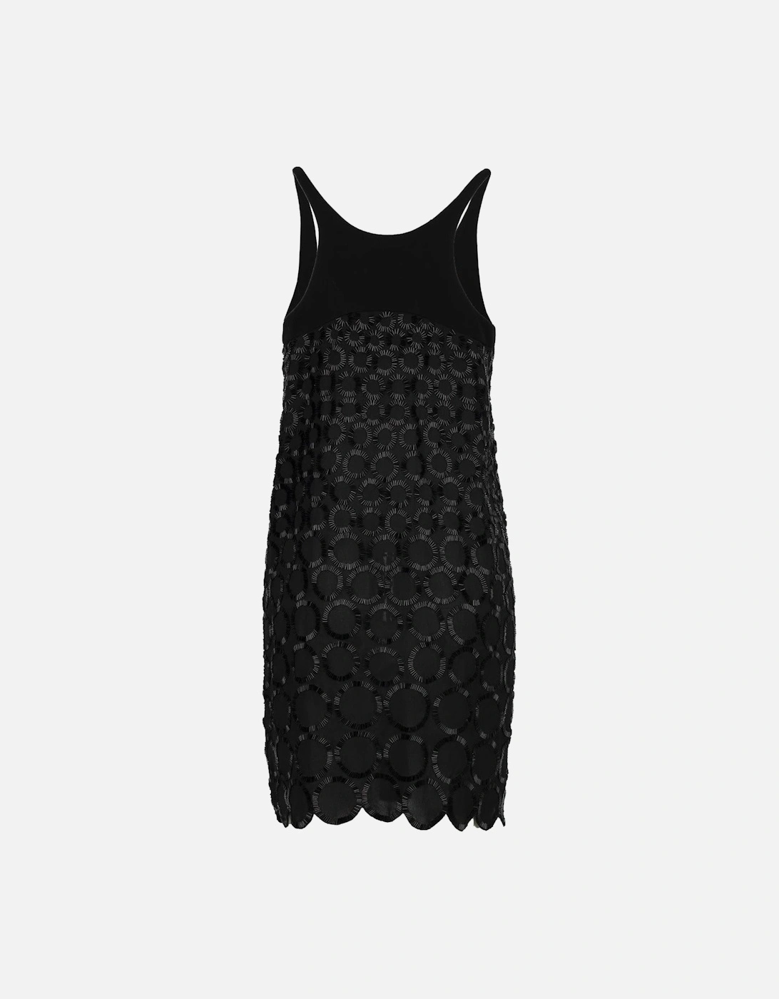 Embroidered Circle Detail Mini Dress