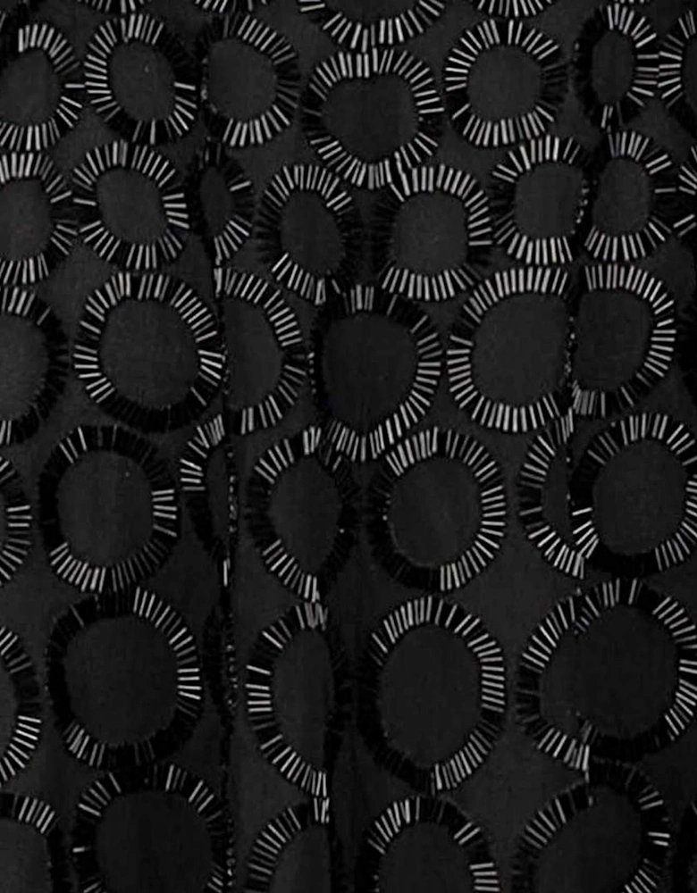 Embroidered Circle Detail Mini Dress