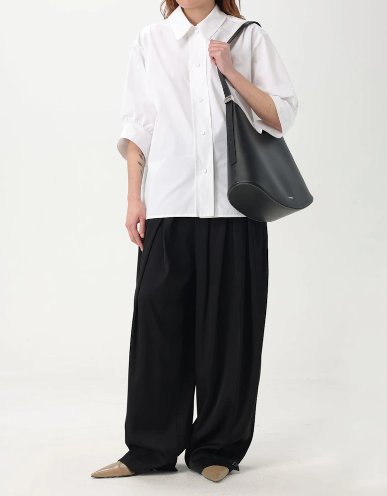 Relaxed Fit 34 Sleeve Poplin Shirt
