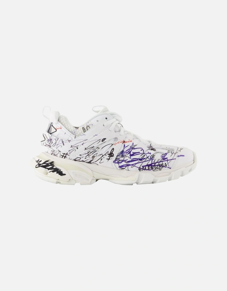 Track Nylon Sneakers with Top Laces and Round Toe