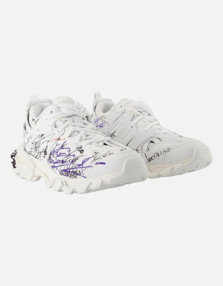 Track Nylon Sneakers with Top Laces and Round Toe