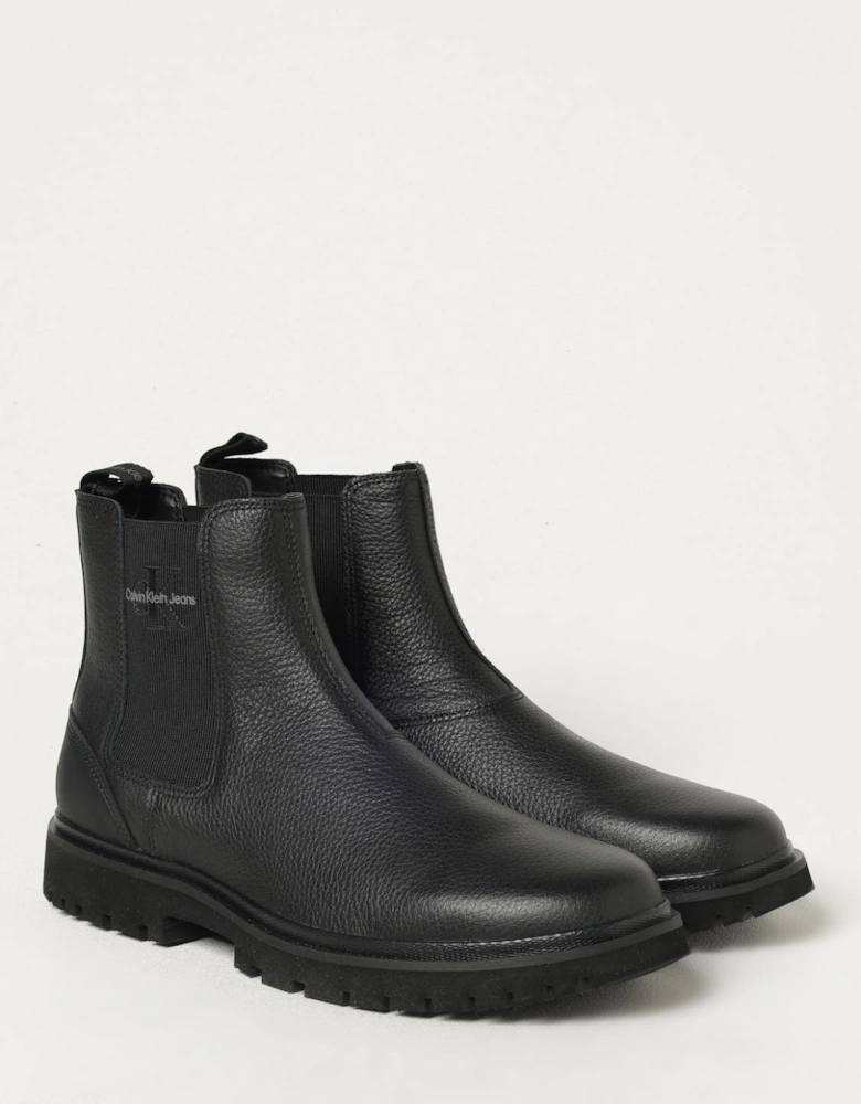 Pebbled Leather Chelsea Boots