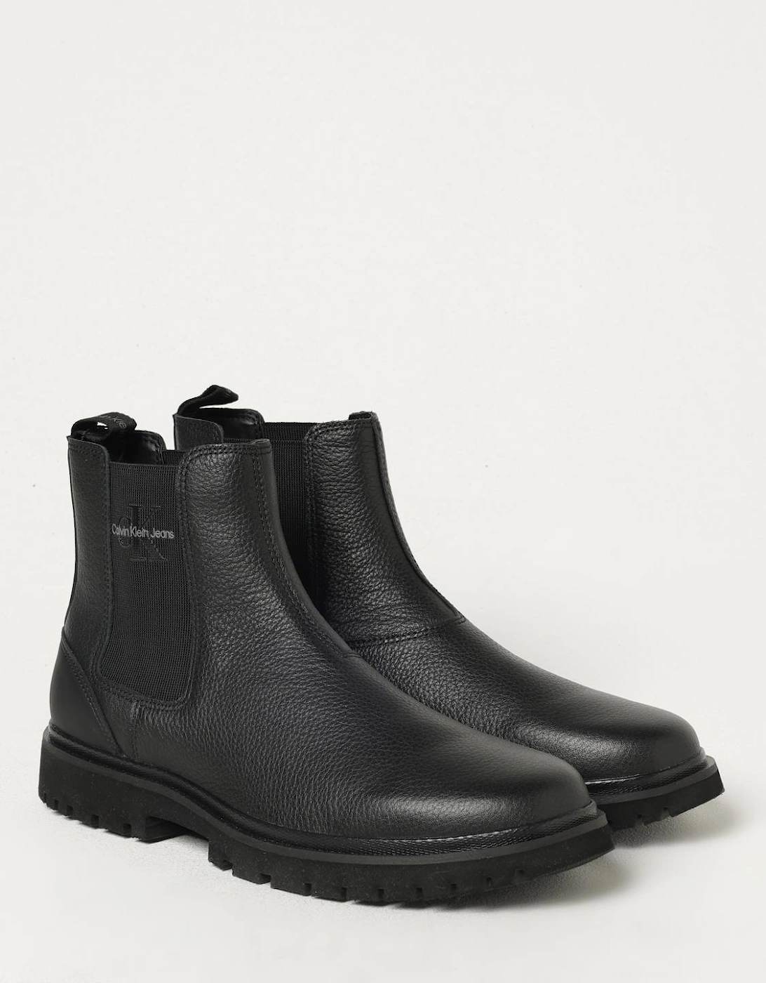 Pebbled Leather Chelsea Boots