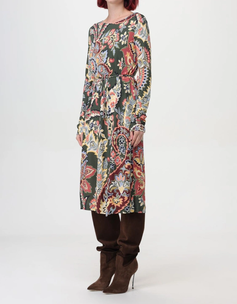 Paisley Print Midi Dress