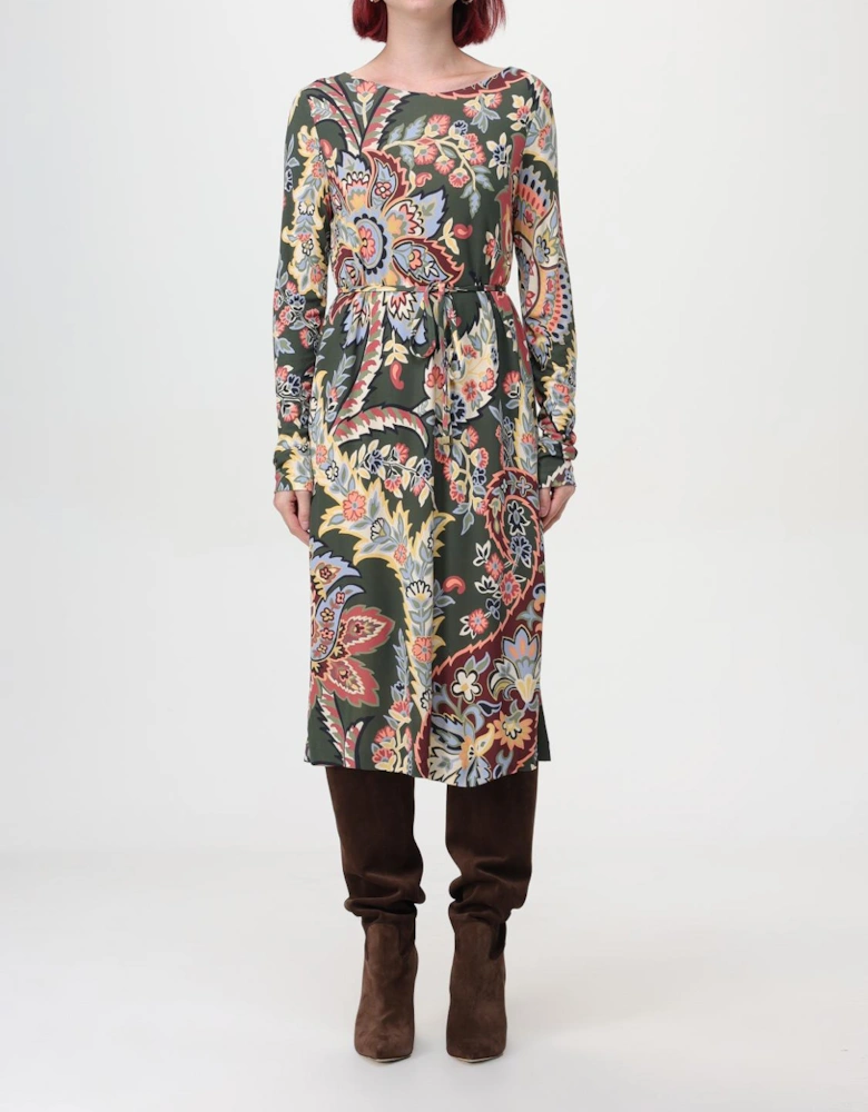 Paisley Print Midi Dress