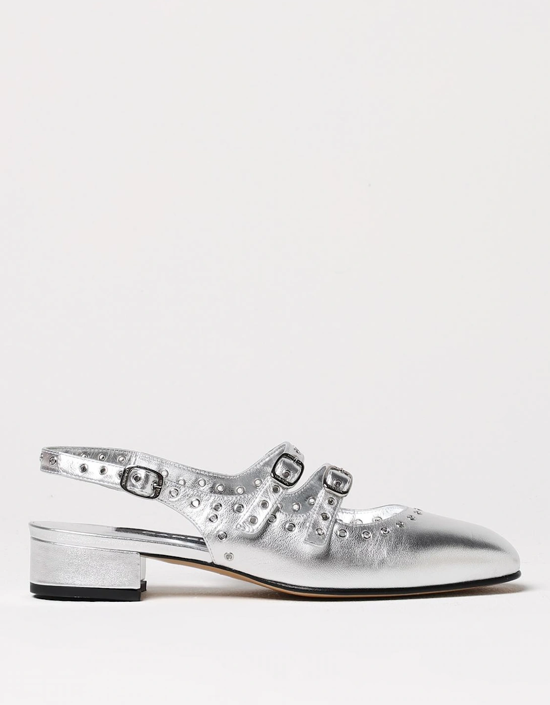 Silver Leather Slingback Pumps, 4 of 3